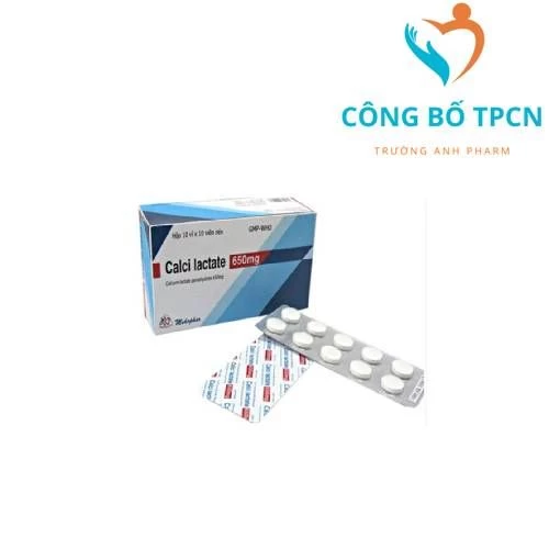 Calci lactate 650mg Mekophar - Thuốc bổ sung calci